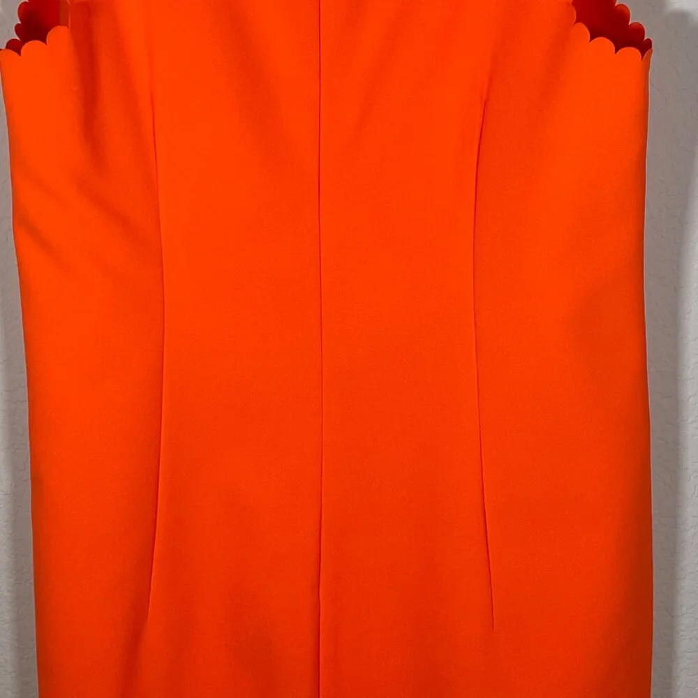 J. Crew Laser Cut Neon Orange Dress - Picture 8 of 14